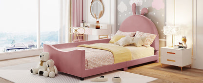 Upholstered Daybed With Rabbit Ear Shaped Headboard - The Sleep Loft - Online Mattress Showroom NYC