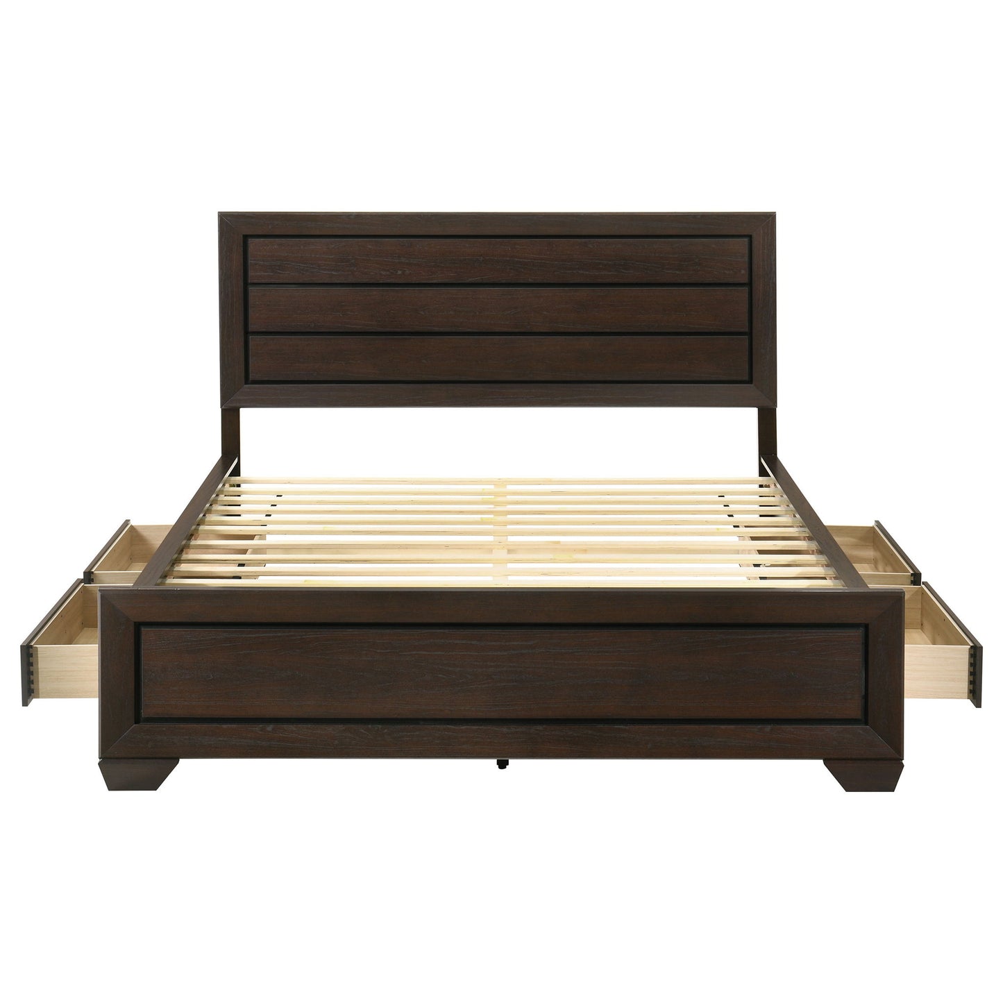 Kauffman - Queen Storage Panel Bed With Side Drawers - Dark Brown - The Sleep Loft - Online Mattress Showroom NYC