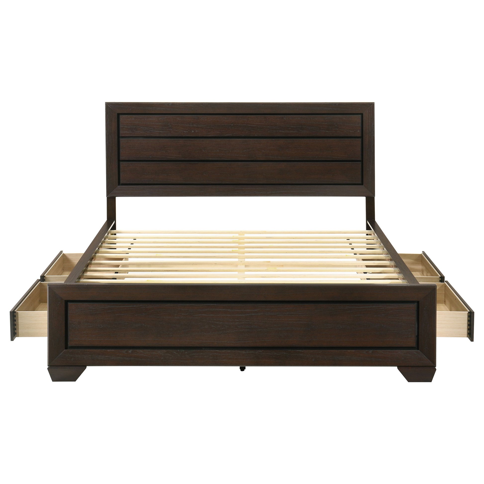 Kauffman - Queen Storage Panel Bed With Side Drawers - Dark Brown - The Sleep Loft - Online Mattress Showroom NYC