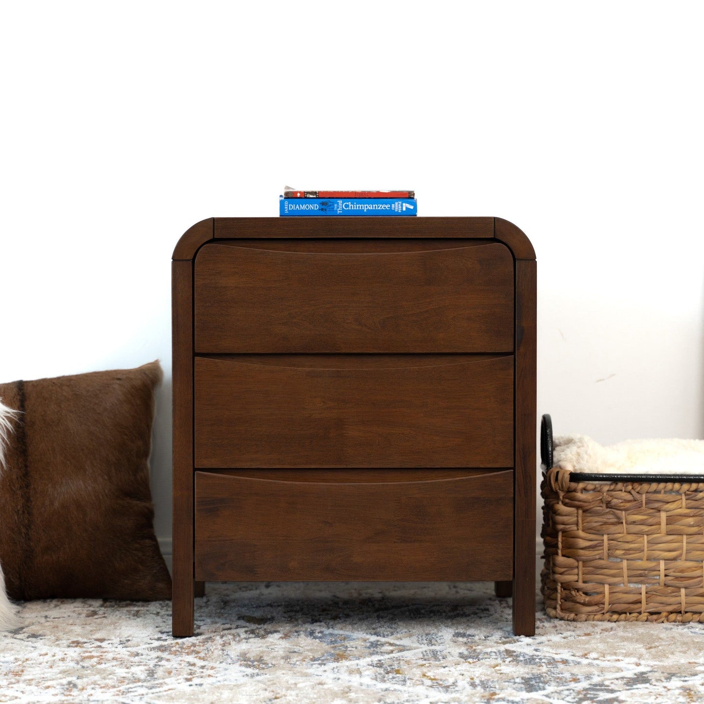 Lionel - Nightstand 3 Drawer Bed Side Table - Brown - The Sleep Loft - Online Mattress Showroom NYC