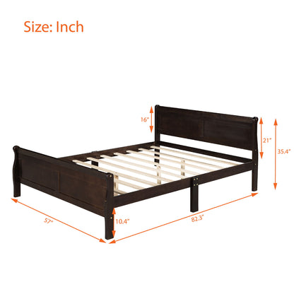 Platform Bed Frame Mattress Foundation Sleigh Bed With Headboard / Footboard / Wood Slat Suppor - The Sleep Loft - Online Mattress Showroom NYC