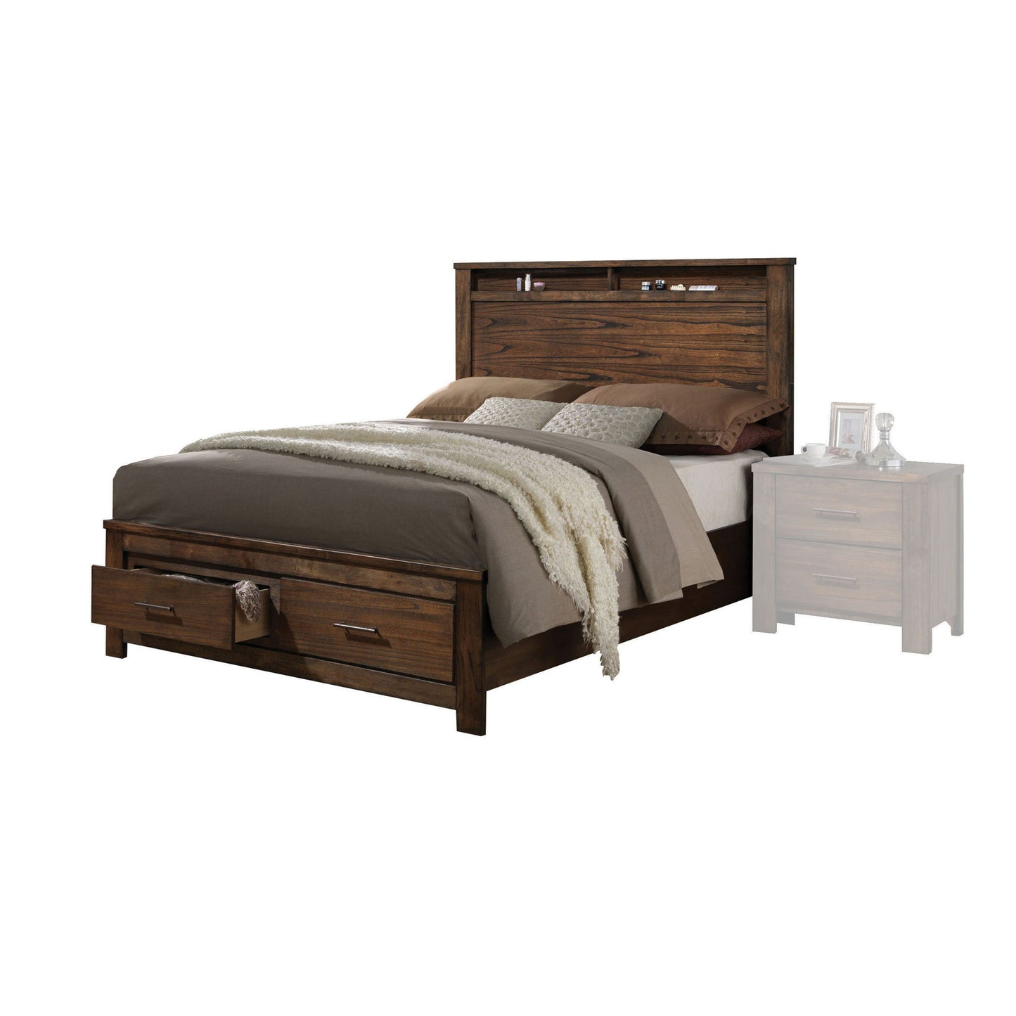 Merrilee - Eastern King Bed With Storage - Oak - The Sleep Loft - Online Mattress Showroom NYC