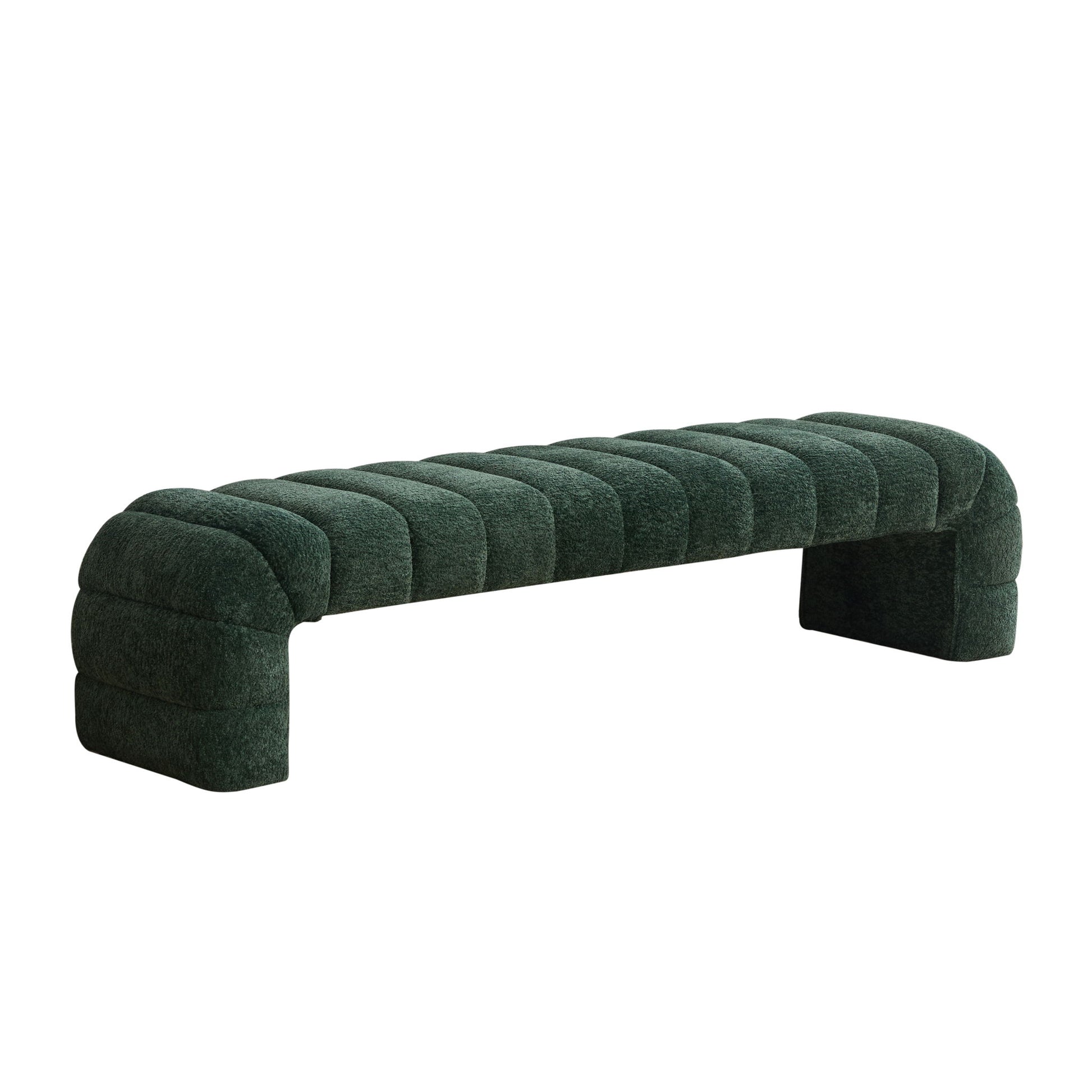 Modern Upholstered Armless Bed Bench With Channel Tufted Design - The Sleep Loft - Online Mattress Showroom NYC