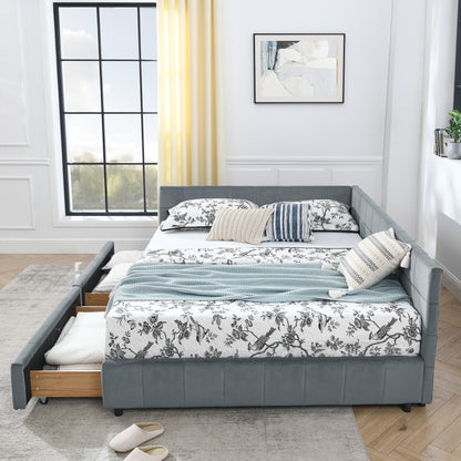 Mid-Century Storage Upholstered Tufted Bed Frame With Backrest And Armrests - The Sleep Loft - Online Mattress Showroom NYC