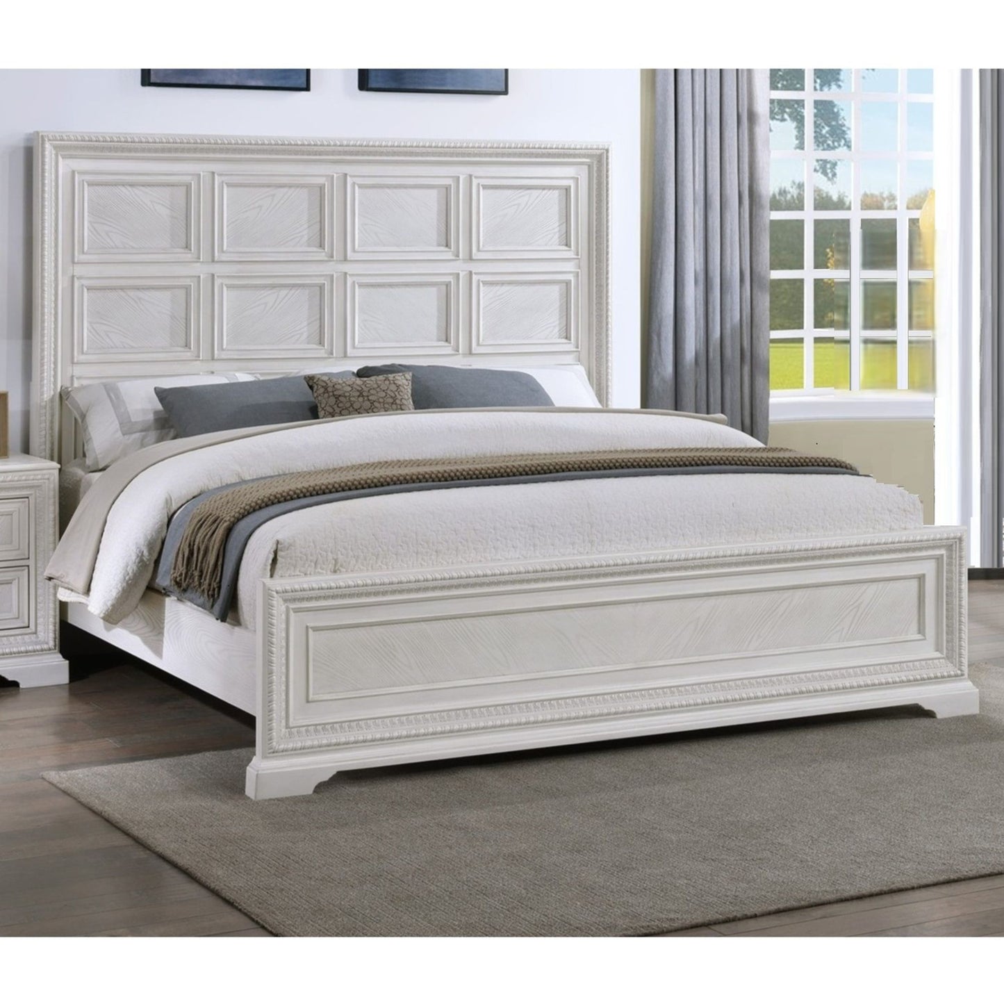 Geometric Design Headboard Panel Bed - The Sleep Loft - Online Mattress Showroom NYC