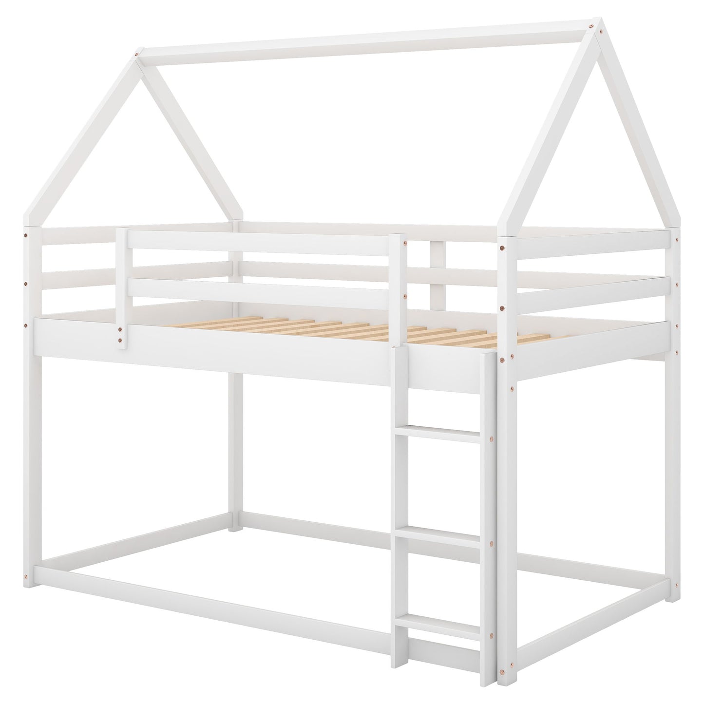 Low Bunk Bed With House Shaped Frame And Ladder - The Sleep Loft - Online Mattress Showroom NYC