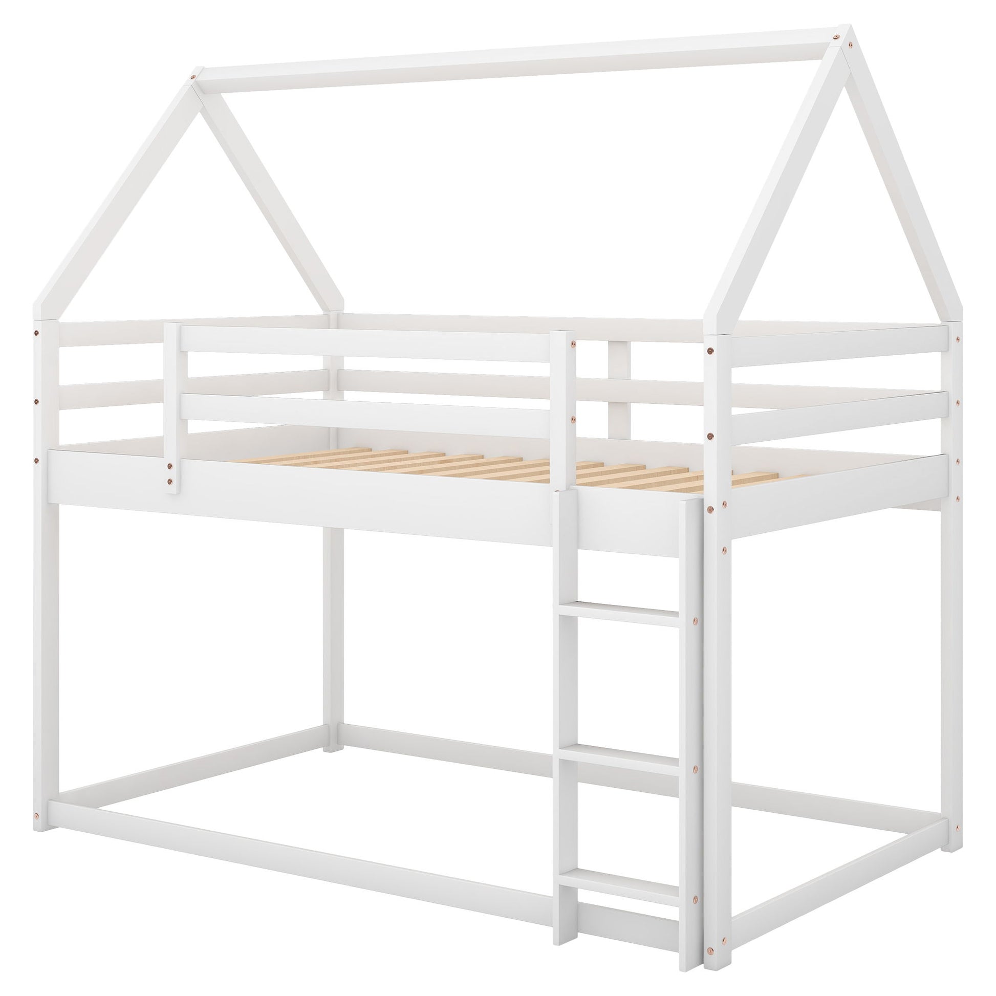 Low Bunk Bed With House Shaped Frame And Ladder - The Sleep Loft - Online Mattress Showroom NYC