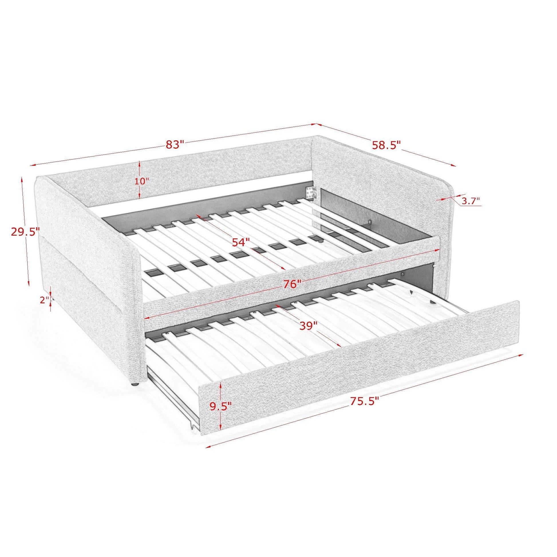 Upholstered Daybed With Pop Up Trundle - The Sleep Loft - Online Mattress Showroom NYC