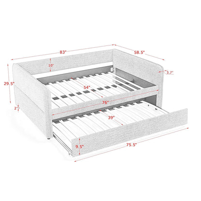 Upholstered Daybed With Pop Up Trundle - The Sleep Loft - Online Mattress Showroom NYC