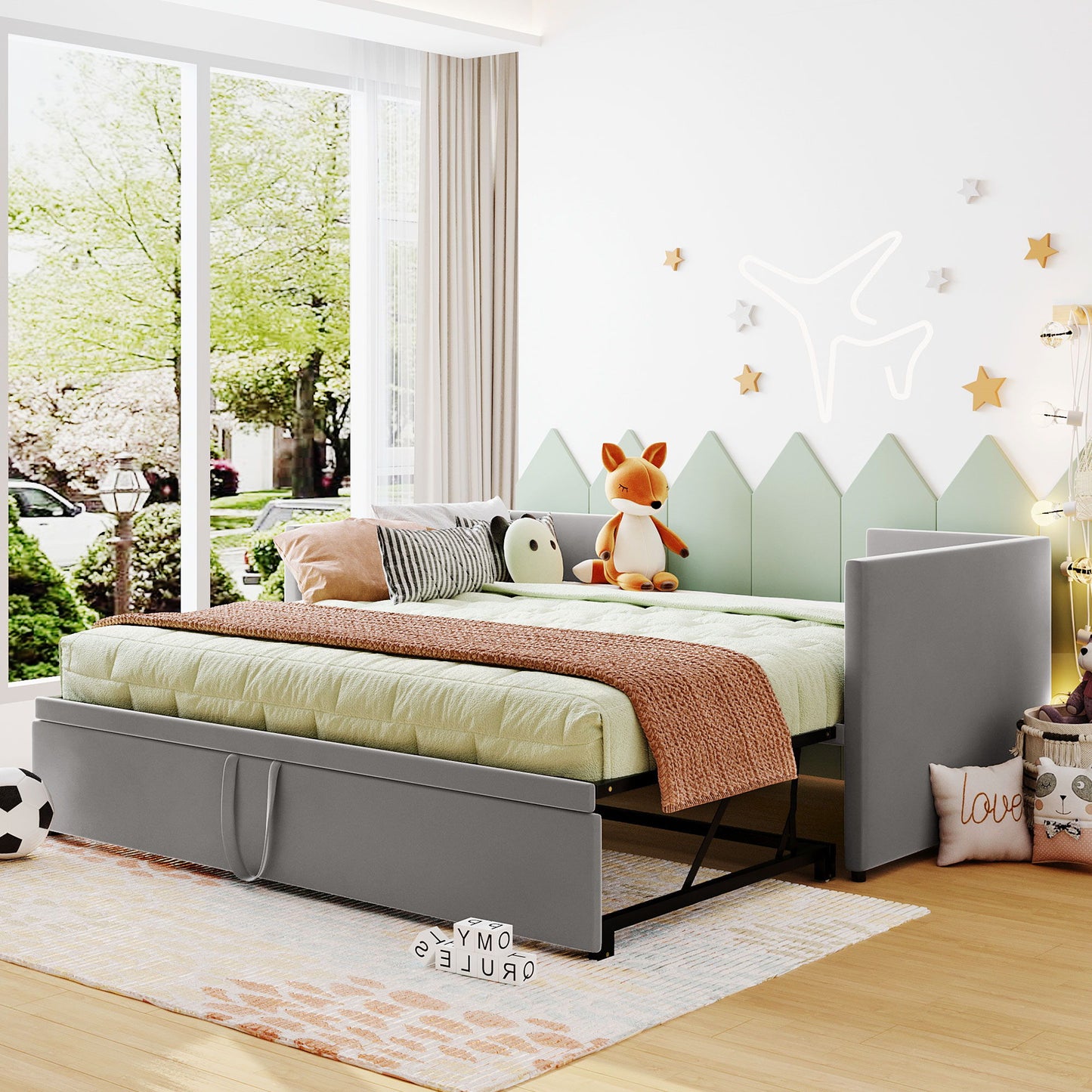 Twin Size Upholstered Daybed With Pop Up Trundle - The Sleep Loft - Online Mattress Showroom NYC