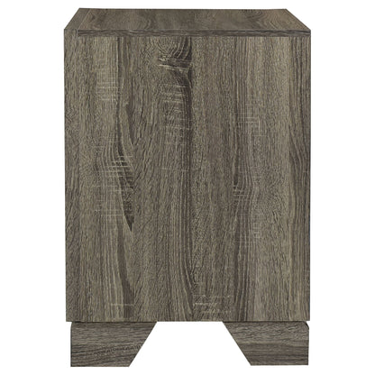 Funston - 2 Drawer Nightstand - Brown Oak - The Sleep Loft - Online Mattress Showroom NYC