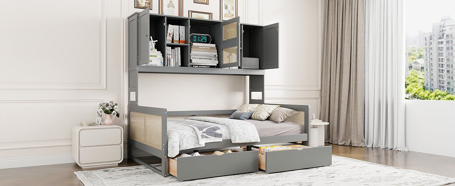 Daybed And All In One Cabinet And Shelf - The Sleep Loft - Online Mattress Showroom NYC