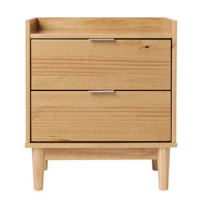 Modern 2 Drawer Nightstand - Natural Pine - The Sleep Loft - Online Mattress Showroom NYC