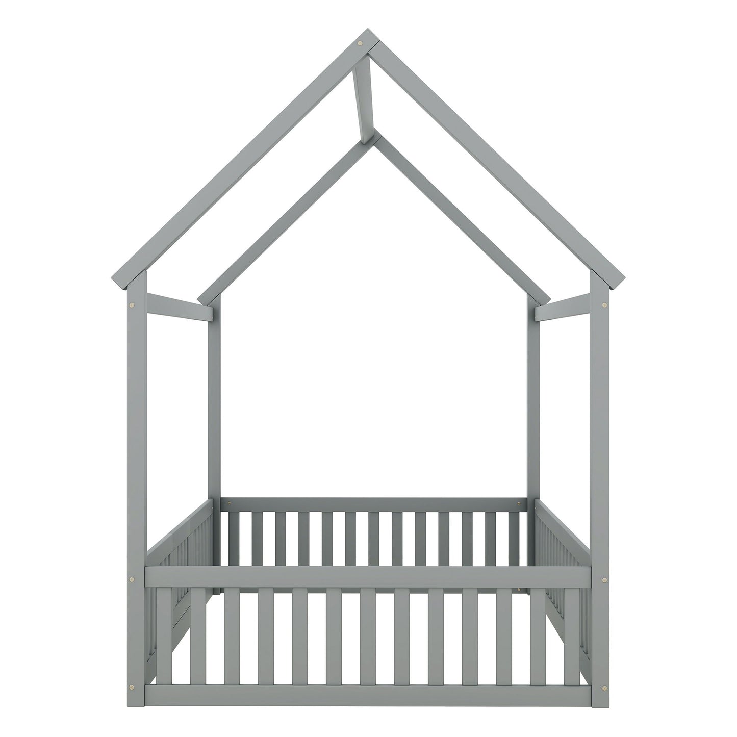 Wood House Bed With Fence And Door - The Sleep Loft - Online Mattress Showroom NYC