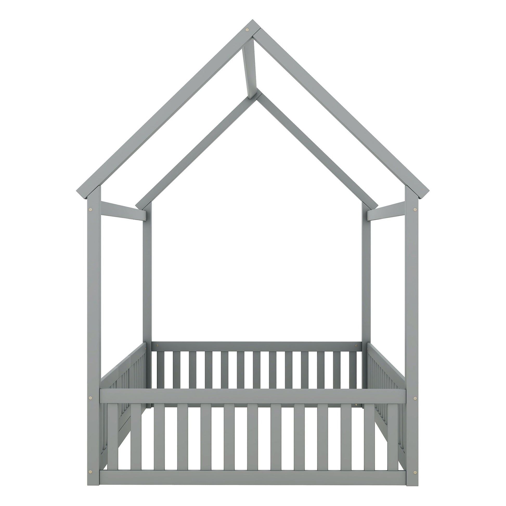 Wood House Bed With Fence And Door - The Sleep Loft - Online Mattress Showroom NYC