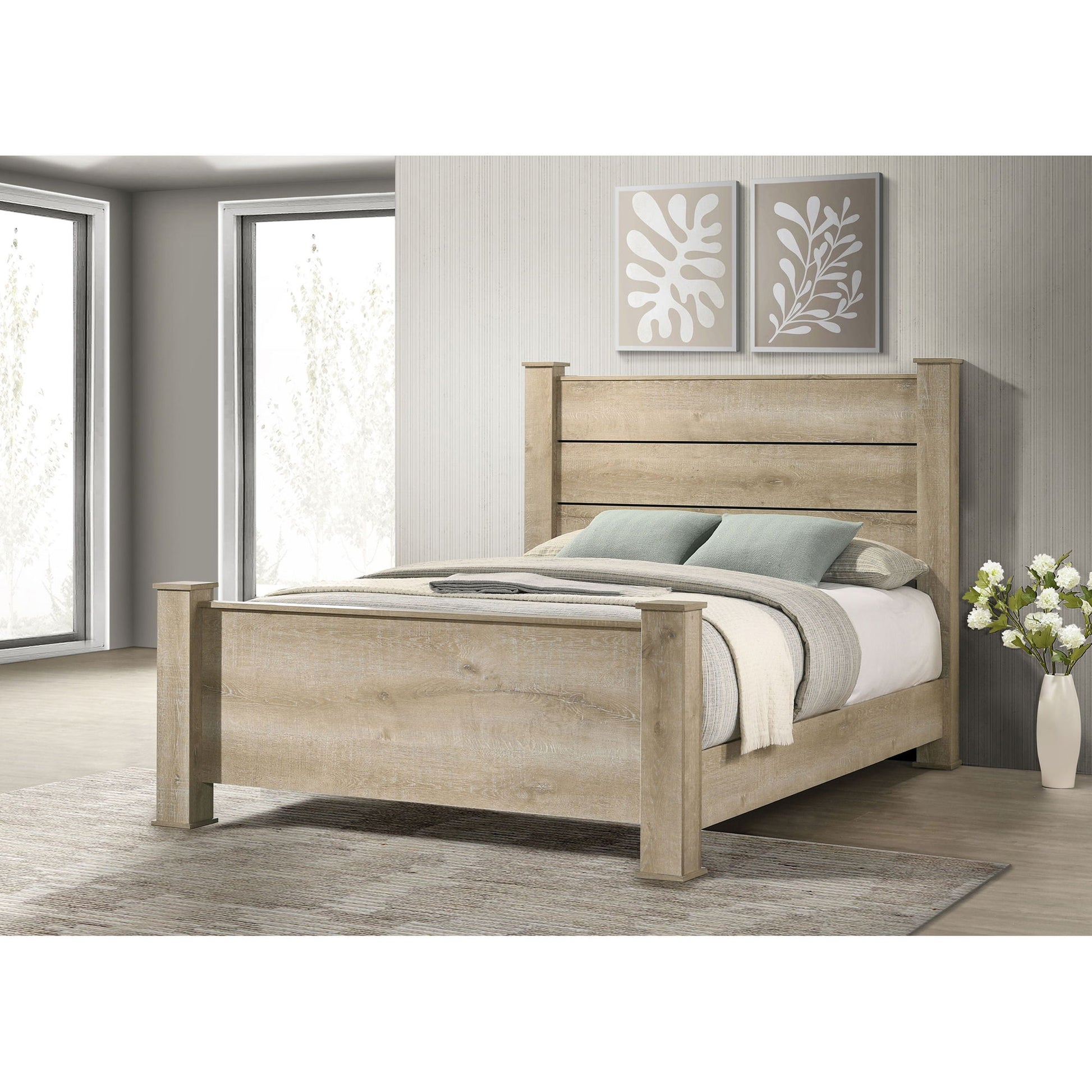 Sansome - Queen Panel Bed - Oak - The Sleep Loft - Online Mattress Showroom NYC