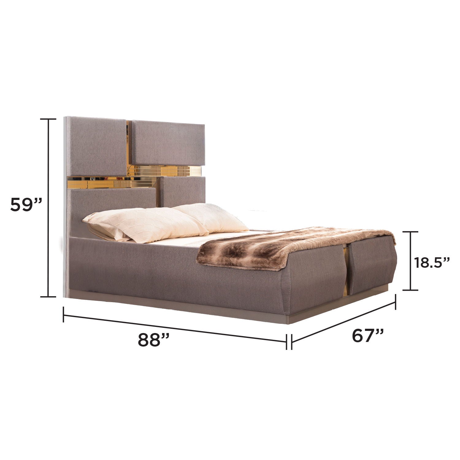 Lorenzo - Queen Size Tufted Upholstered Bed - Gray - The Sleep Loft - Online Mattress Showroom NYC