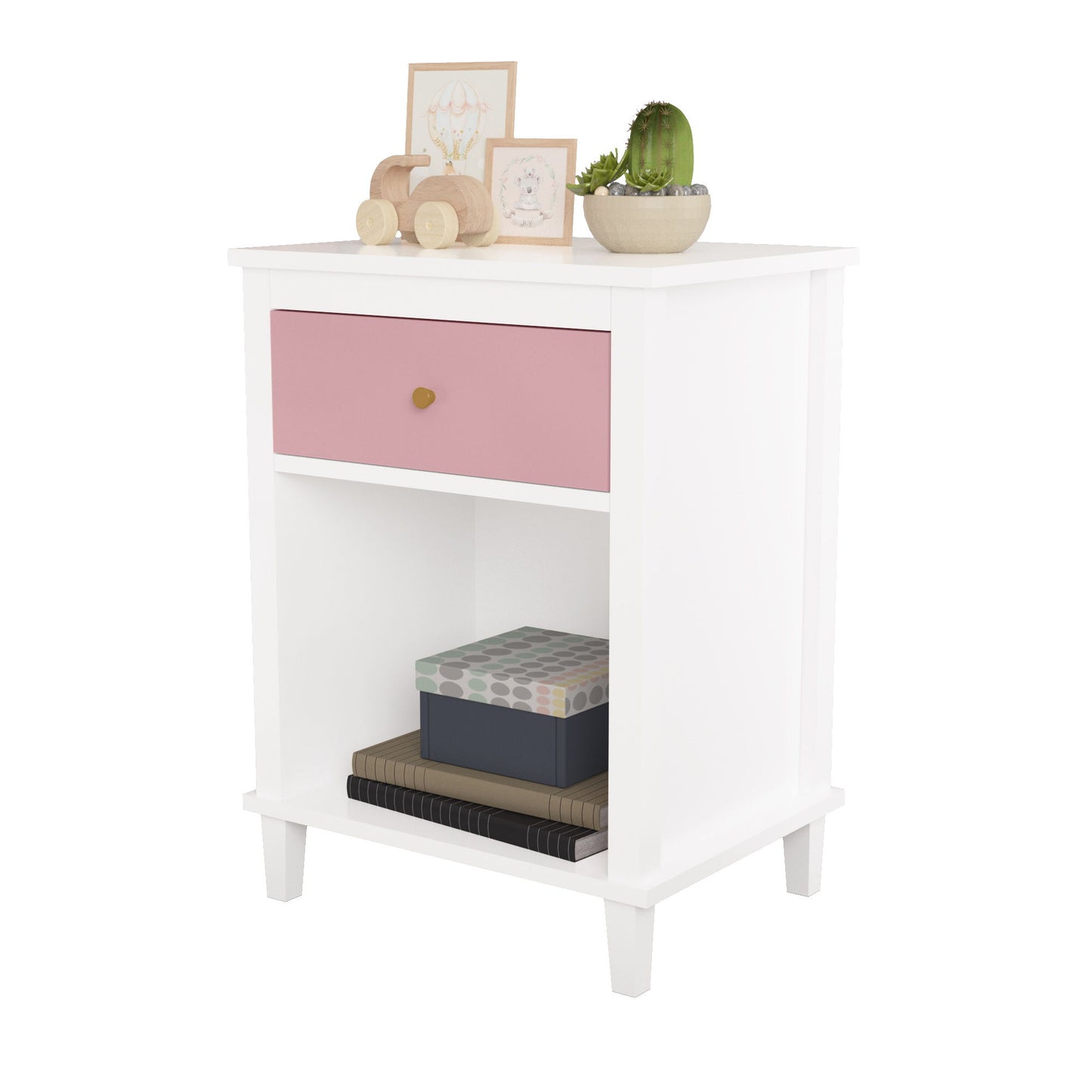 Nightstand With 1 Drawer 1 Shelf - The Sleep Loft - Online Mattress Showroom NYC