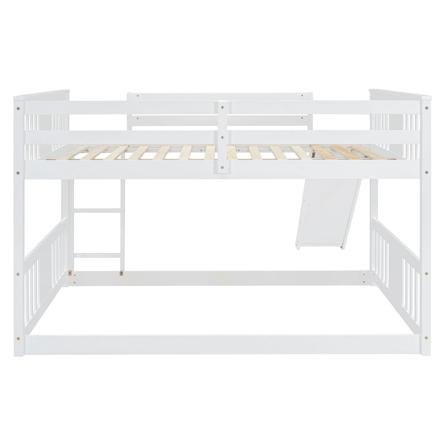Full Over Full Bunk Bed With Ladder With Slide - White - The Sleep Loft - Online Mattress Showroom NYC