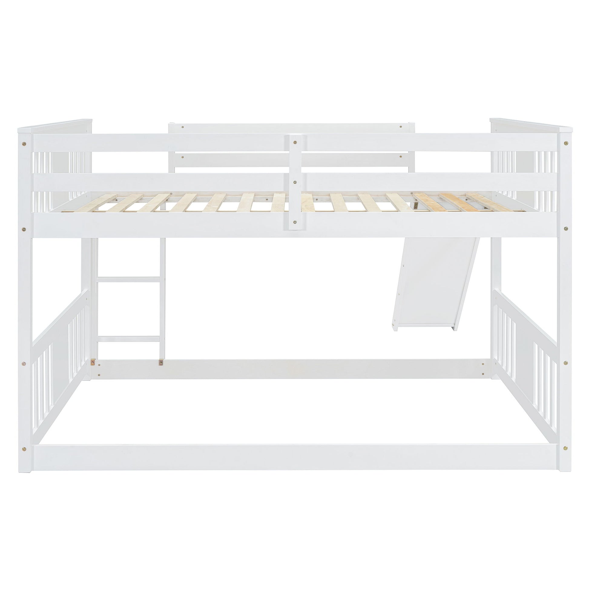Full Over Full Bunk Bed With Ladder With Slide - White - The Sleep Loft - Online Mattress Showroom NYC