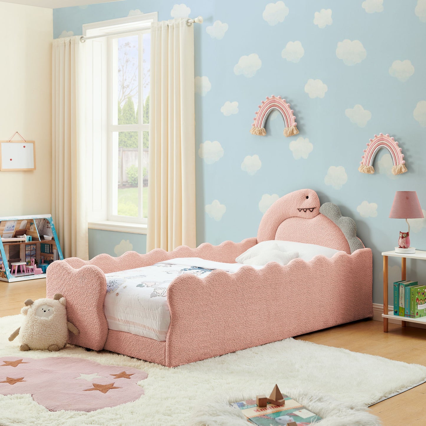 Cute Dinosaur Shaped Bed With Safety Guardrail, Toddler Frame - The Sleep Loft - Online Mattress Showroom NYC