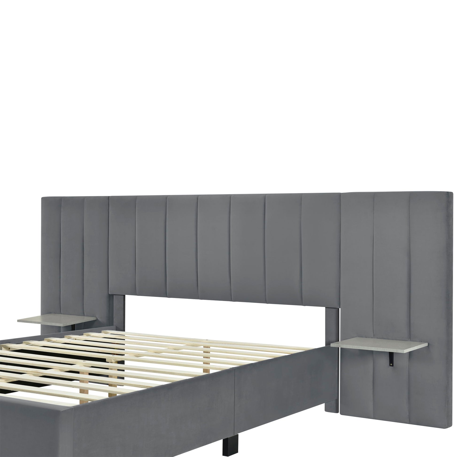 Upholstered Platform Bed With Big Headboard - The Sleep Loft - Online Mattress Showroom NYC