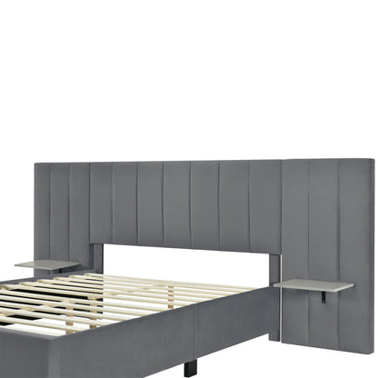 Upholstered Platform Bed With Big Headboard - The Sleep Loft - Online Mattress Showroom NYC
