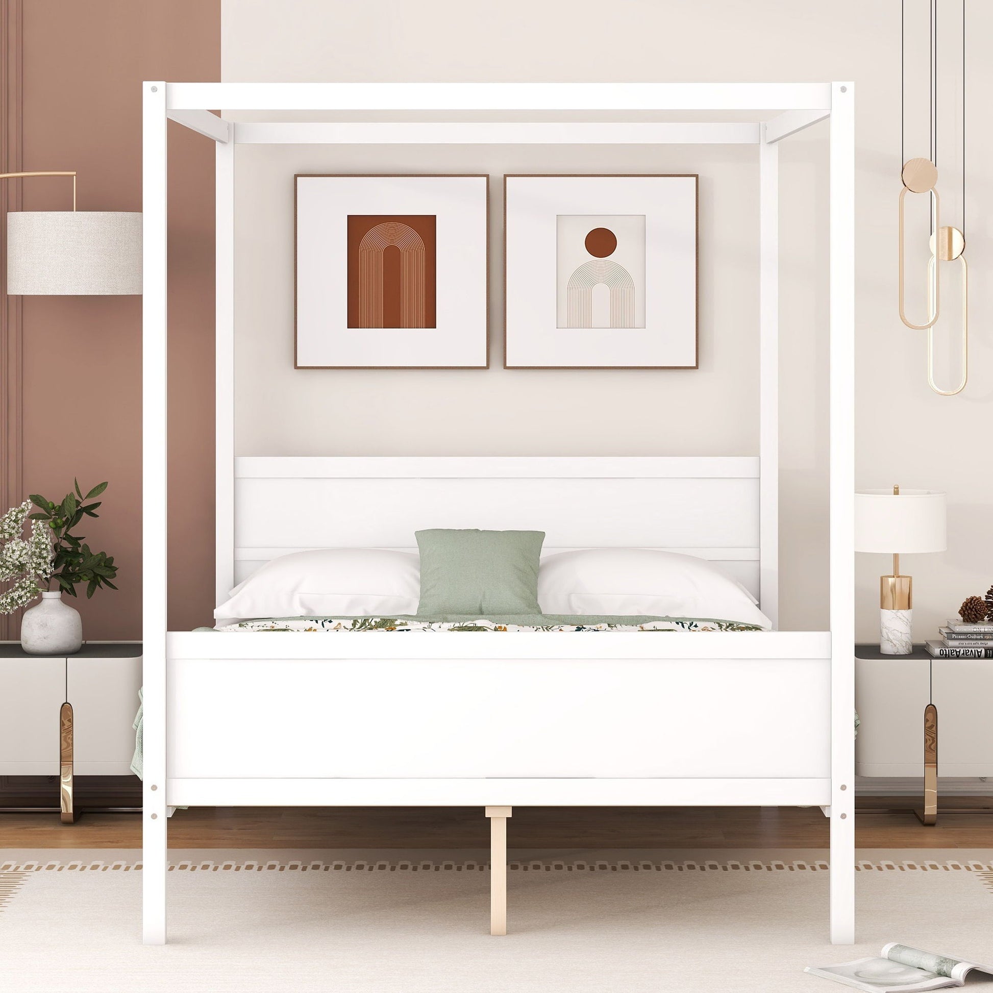 Canopy Platform Bed With Headboard And Footboard, Slat Support Leg - The Sleep Loft - Online Mattress Showroom NYC