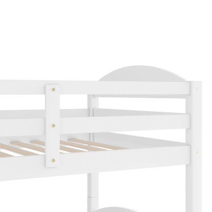 Twin L-Shaped Bunk Bed With Trundle - White - The Sleep Loft - Online Mattress Showroom NYC