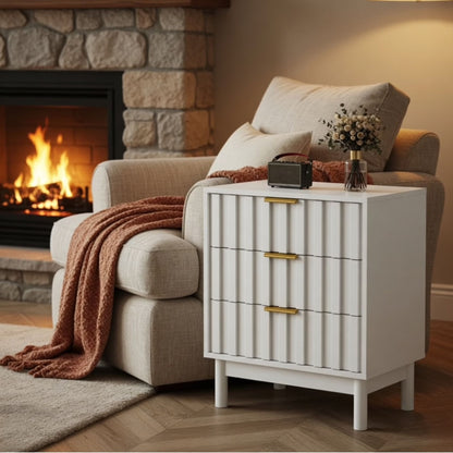 Fluted 3 Drawer Dresser