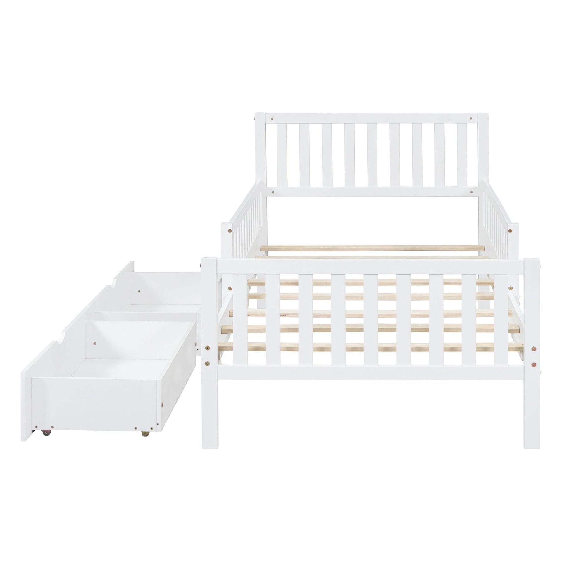 Platform Bed With Guardrails On Both Sides And 2 Storage Drawers - The Sleep Loft - Online Mattress Showroom NYC