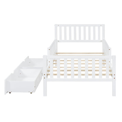 Platform Bed With Guardrails On Both Sides And 2 Storage Drawers - The Sleep Loft - Online Mattress Showroom NYC