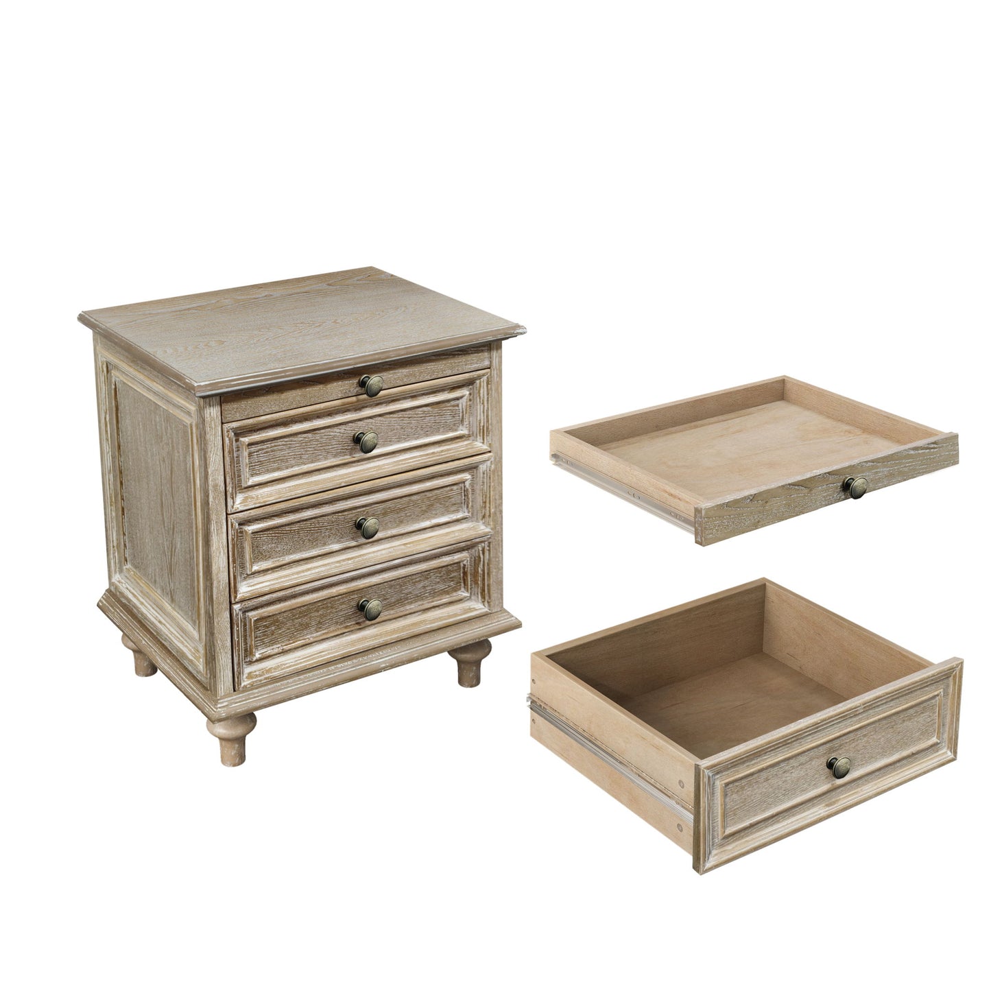 Farmhouse Nightstand With 4 Drawers