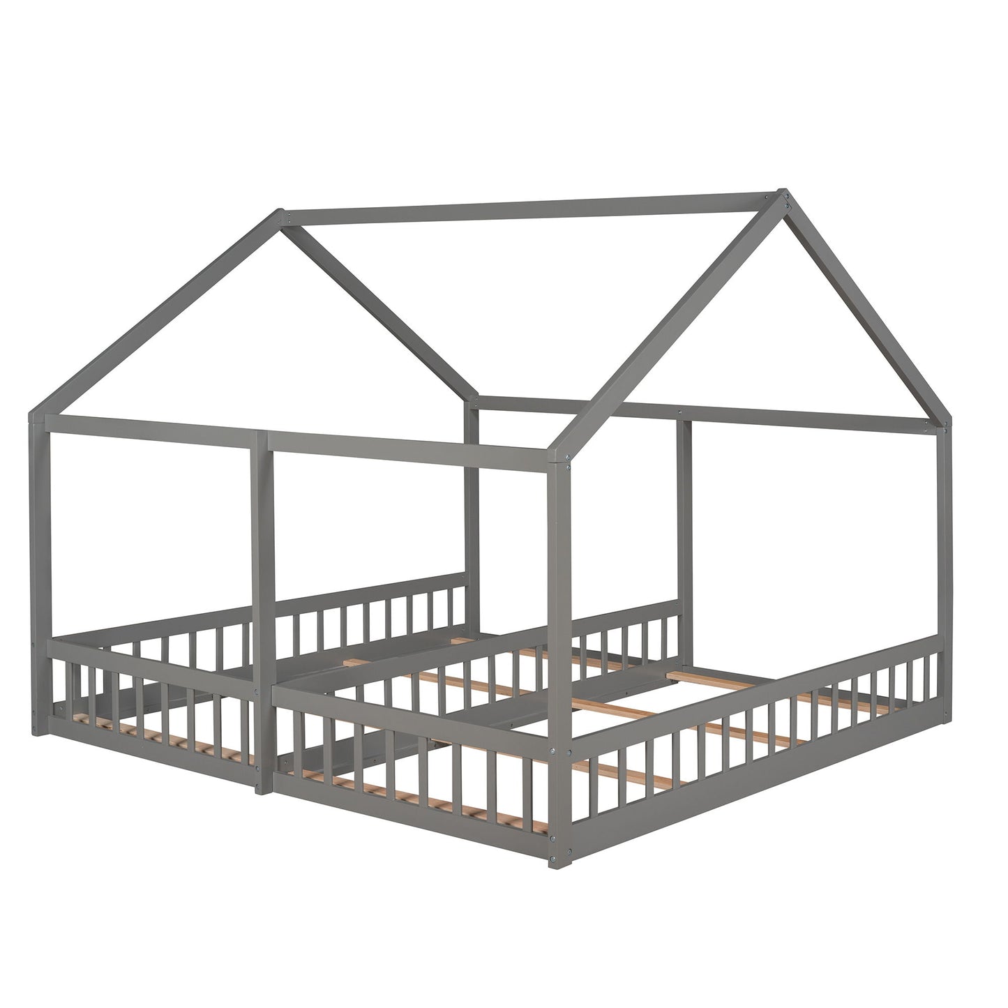 House Platform Beds, 2 Shared Beds, Metal Frame With Guardrails - The Sleep Loft - Online Mattress Showroom NYC