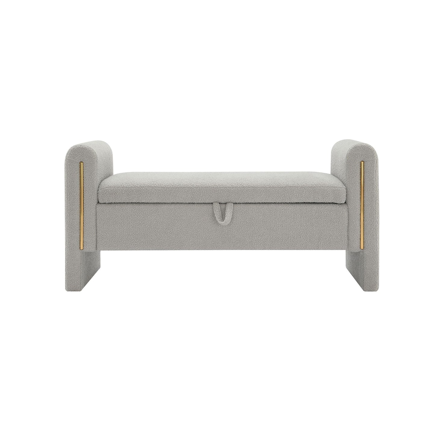 Modern Teddy Upholstered Large Bed End Bench With Arms And Storage - The Sleep Loft - Online Mattress Showroom NYC
