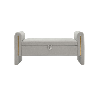 Modern Teddy Upholstered Large Bed End Bench With Arms And Storage - The Sleep Loft - Online Mattress Showroom NYC