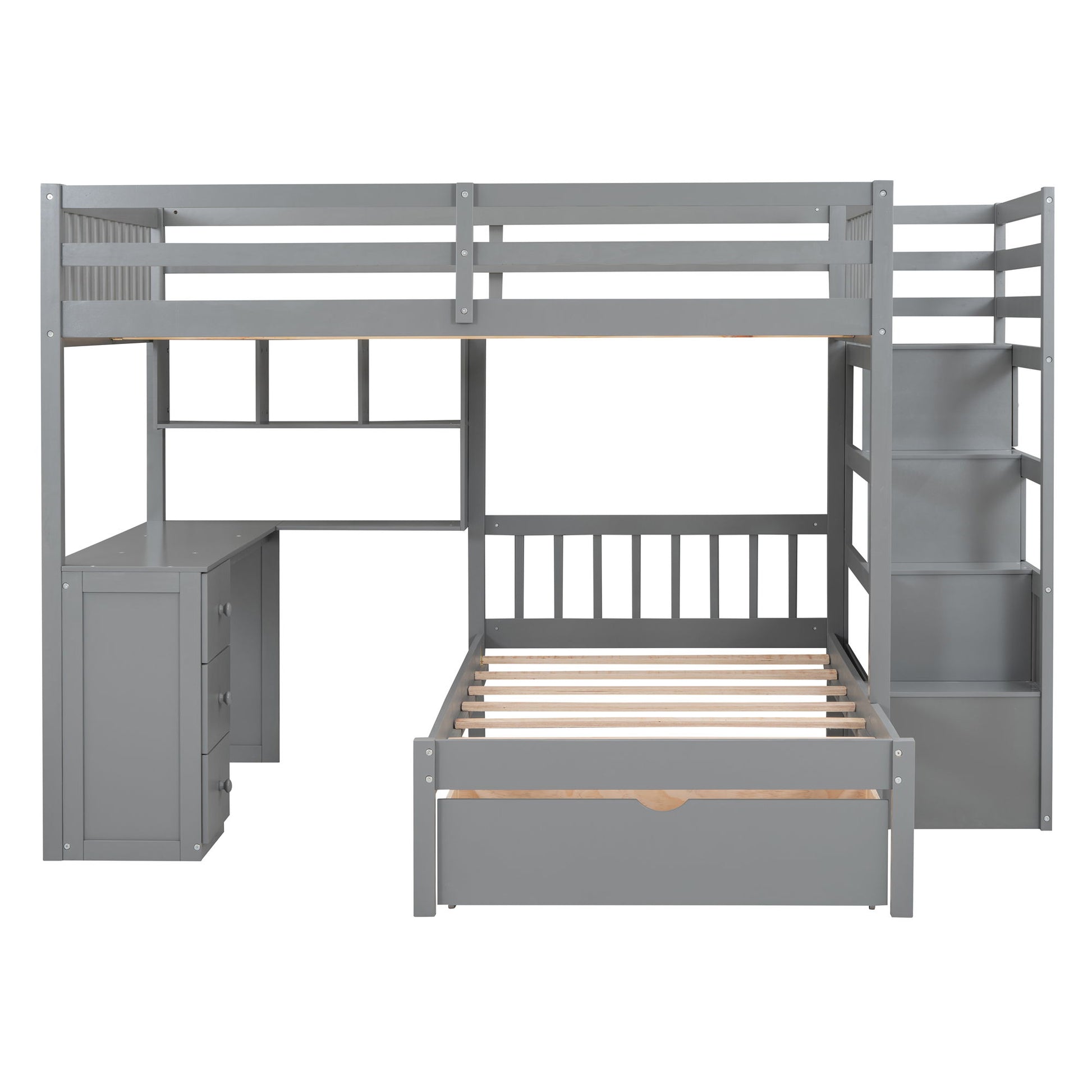 Bunk Bed With Desk, Drawers And Shelves - The Sleep Loft - Online Mattress Showroom NYC