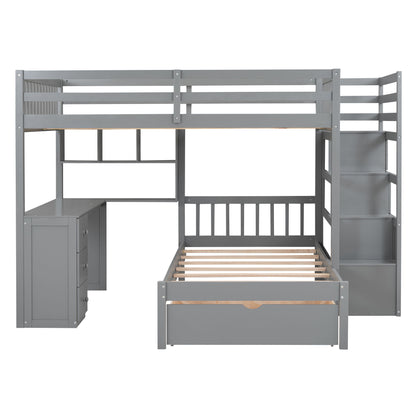 Bunk Bed With Desk, Drawers And Shelves - The Sleep Loft - Online Mattress Showroom NYC