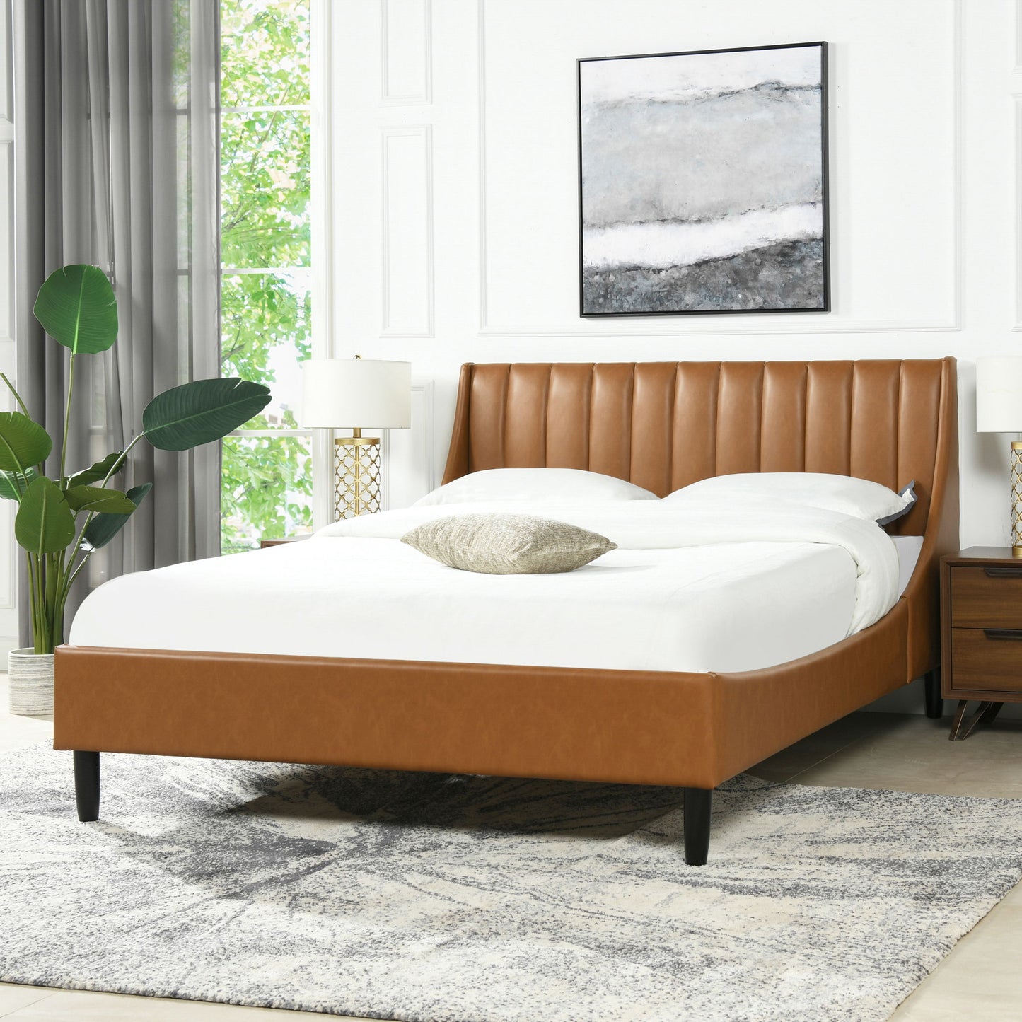 Aspen - Vertical Tufted Modern Headboard Platform Bed Set - The Sleep Loft - Online Mattress Showroom NYC