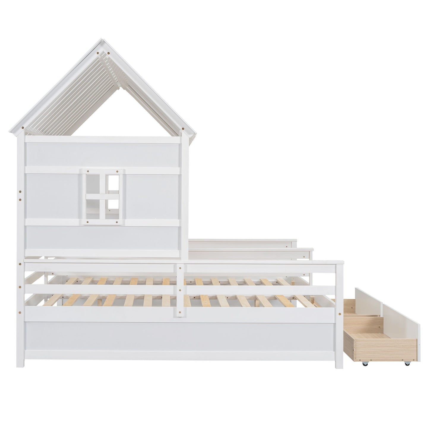 House Platform Beds With 2 Drawers, Side By Side Design - The Sleep Loft - Online Mattress Showroom NYC