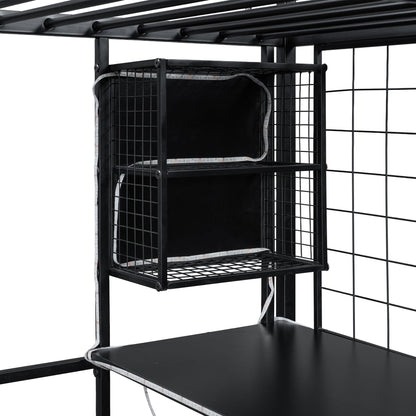 Loft Bed With Built In Work Station, Wardrobe, Storage Staircase And LED - The Sleep Loft - Online Mattress Showroom NYC