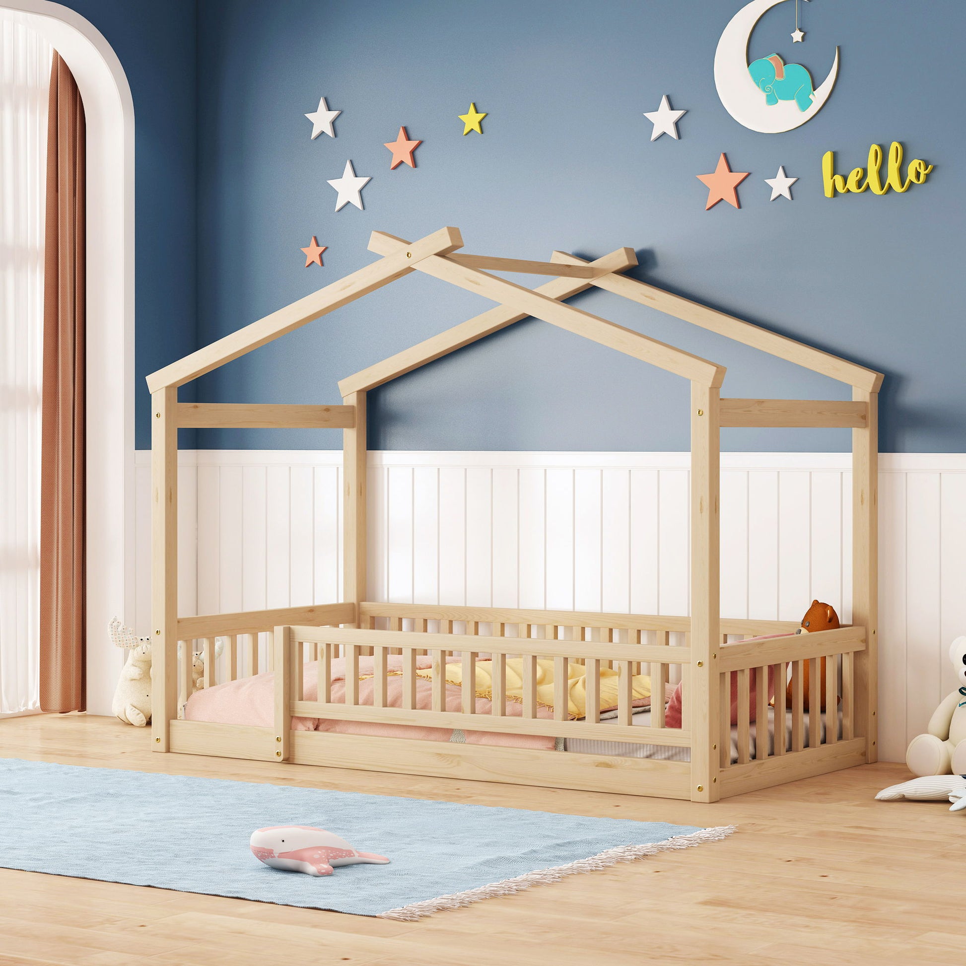 Bed House Bed Frame With Fence - The Sleep Loft - Online Mattress Showroom NYC