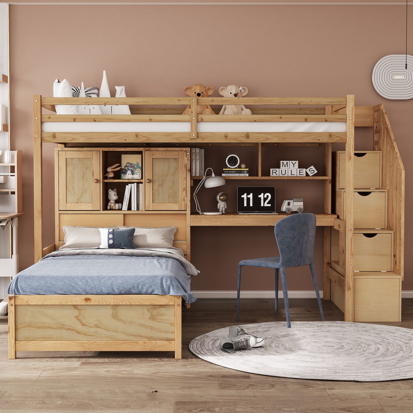 Loft Bed With Built In Desk And Staircase - The Sleep Loft - Online Mattress Showroom NYC
