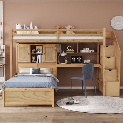 Loft Bed With Built In Desk And Staircase - The Sleep Loft - Online Mattress Showroom NYC