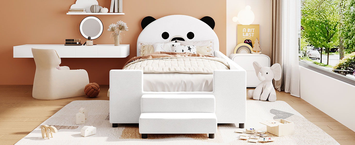 Upholstered Daybed With Bear Shaped Headboard, Hydraulic System And Breathable Fence - The Sleep Loft - Online Mattress Showroom NYC