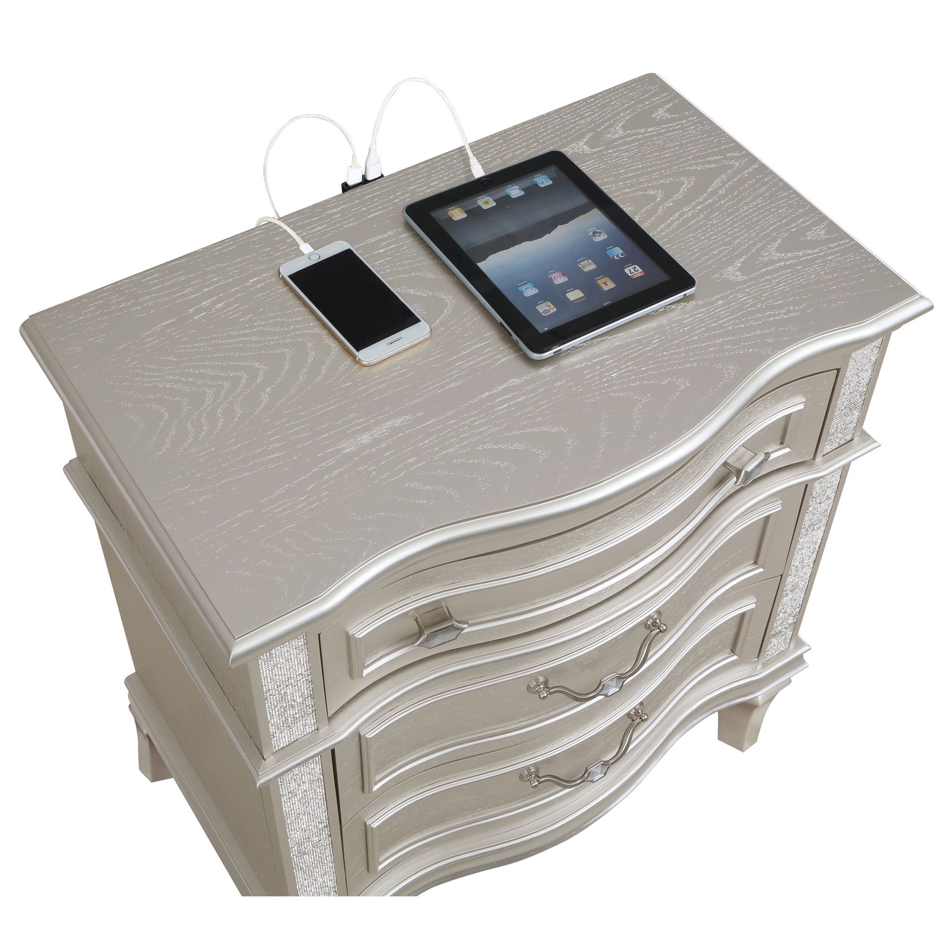 Evangeline - 3 Drawer Nightstand - Oak - The Sleep Loft - Online Mattress Showroom NYC