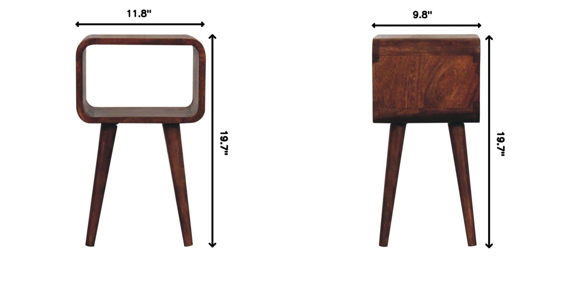 Minimalist Open Curved Nightstand - The Sleep Loft - Online Mattress Showroom NYC