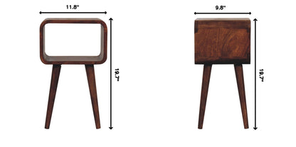 Minimalist Open Curved Nightstand - The Sleep Loft - Online Mattress Showroom NYC