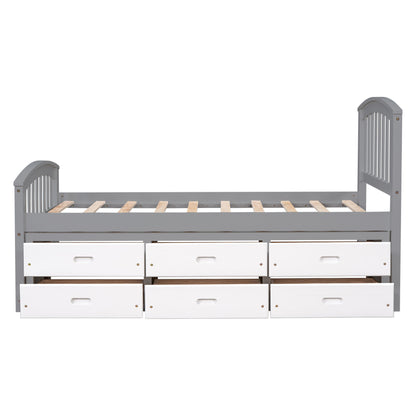 Platform Storage Bed Solid Wood Bed With 6 Drawers - The Sleep Loft - Online Mattress Showroom NYC