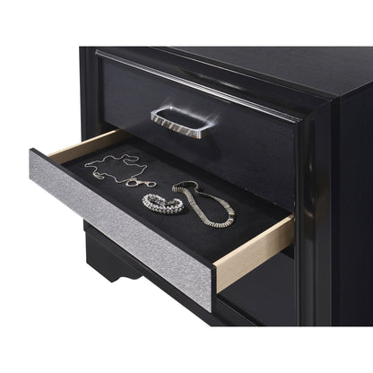 Transitional 2 Drawer Nightstand With Hidden Jewelry Tray